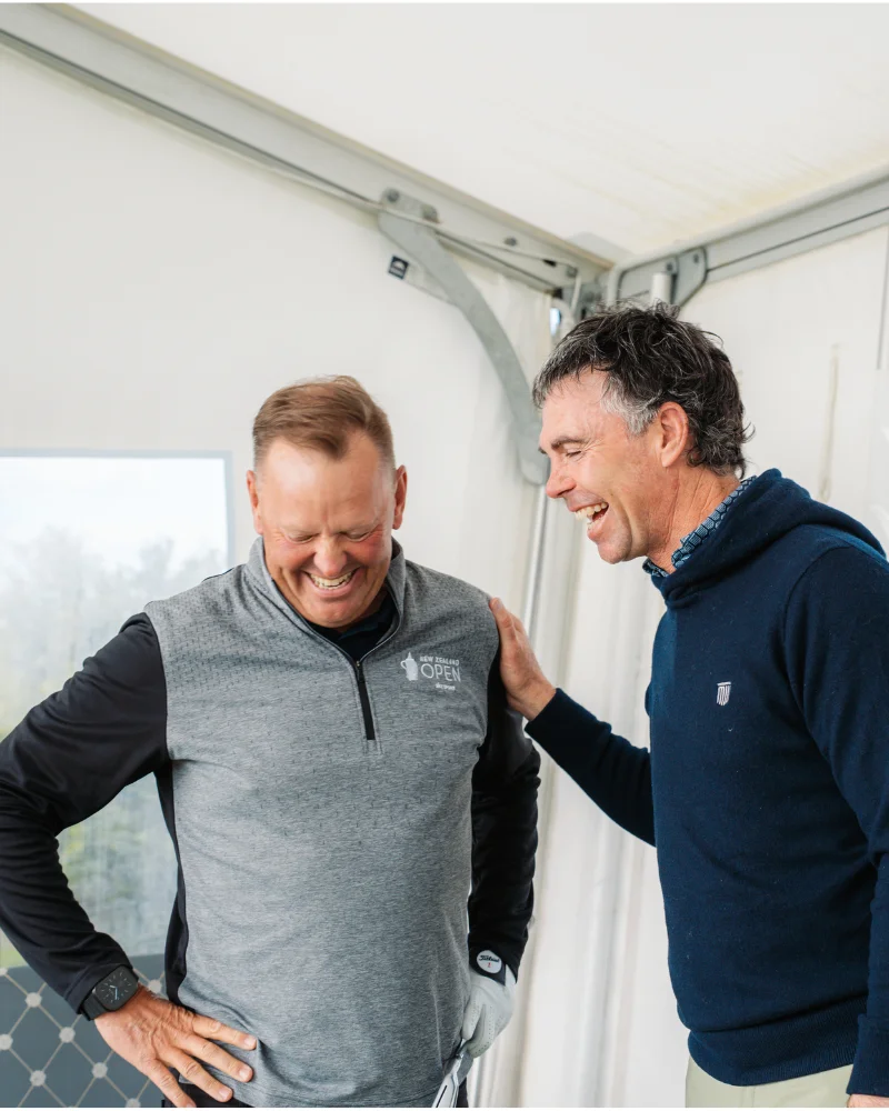 Marcus Wheelhouse Golfing Lesson Laughing